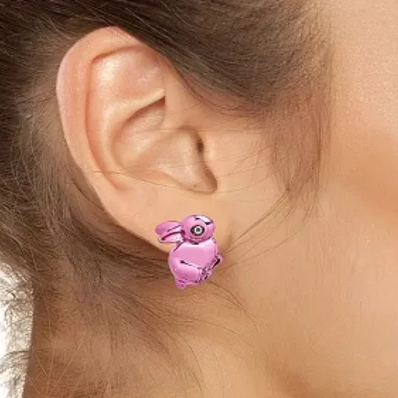 New Betsey Johnson Faux Stone Spring Bunny Carrot Mismatch Stud Earrings - Picture 7 of 9